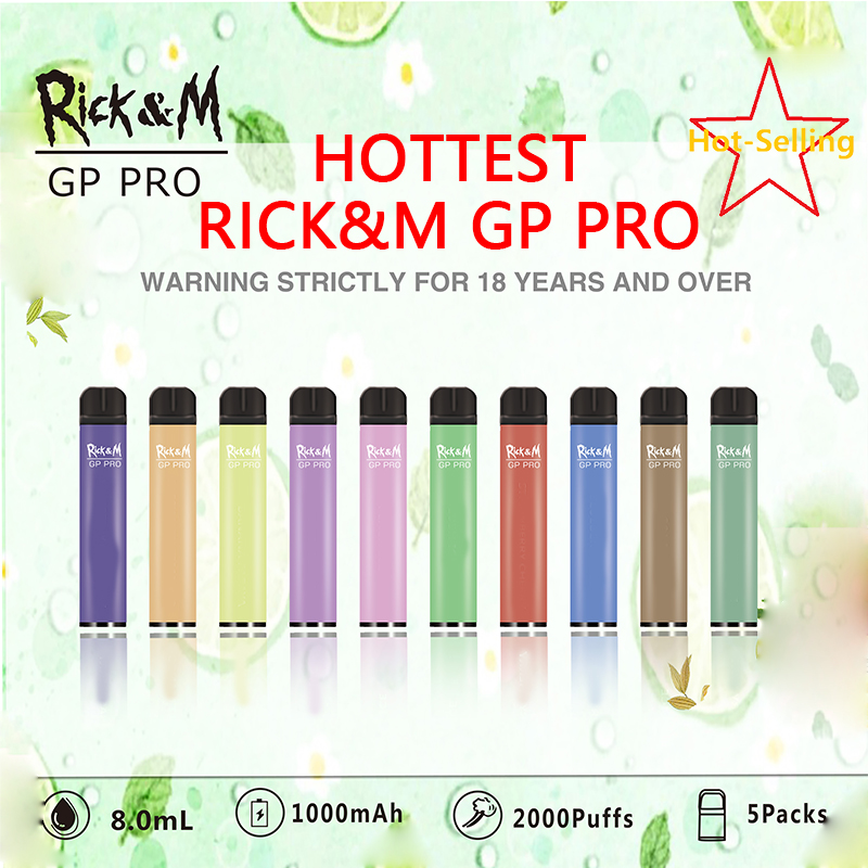 Newest RICKM GP PRO 2000Puffs Disposable Vape Pen E Cigarette Deivce With 1000mAh 17350 Battery 8ml Pod Gunpod Vaporizer Starter Kit
Newest RICKM GP PRO 2000Puffs Disposable Vape Pen E Cigarette Deivce With 1000mAh 17350 Battery 8ml Pod Gunpod Vaporizer Starter Kit