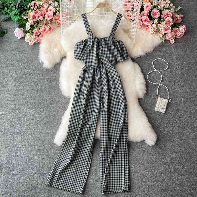 Summer Plaid Romper Women Sexy Off Shoulder Ruffle Loose Jumpsuits Female High Waist Wide Leg Playsuit Bodysuit 210519, Khaki
Summer Plaid Romper Women Sexy Off Shoulder Ruffle Loose Jumpsuits Female High Waist Wide Leg Playsuit Bodysuit 210519, Khaki
