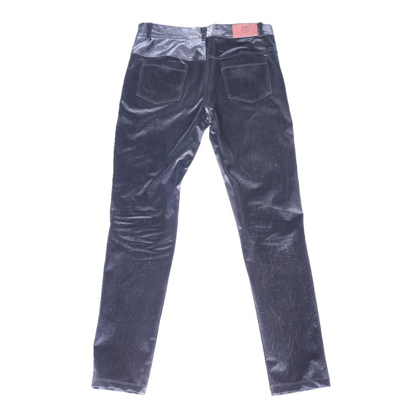 Men Sexy Slim Pants Faux Leather Motorcycle Trousers Tight Stretchy Casual Stylish Men's