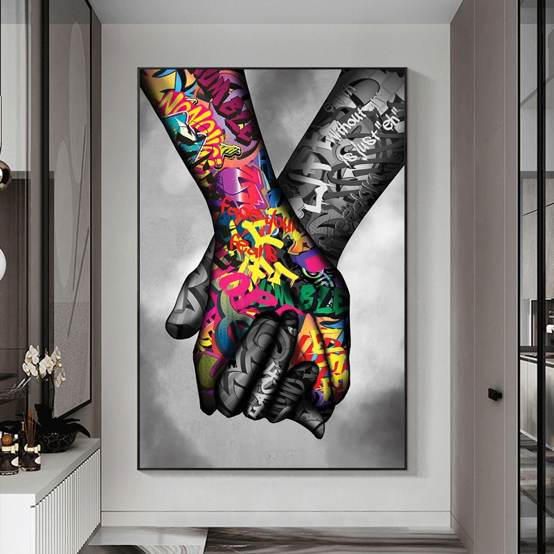 Graffiti Street Art Abstract Hand Poster Canvas Painting Cuadros Wall Decor Pictures For Living Room Modern Home Decor No Frame