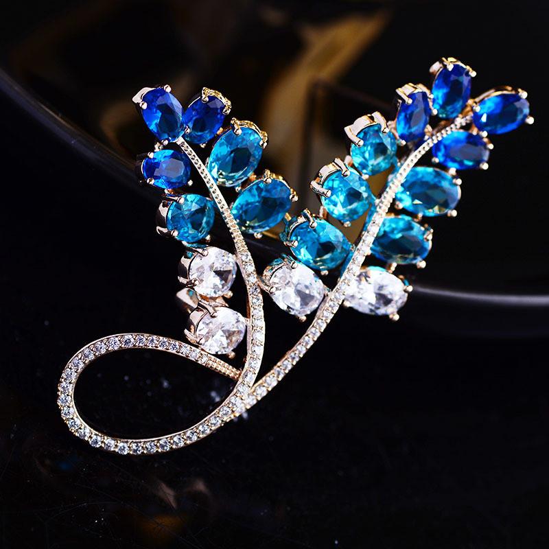 Pins, Brooches OKILY Elegant Plant Blue Color Zircons Pins And Brooch Winter Sweater Scarf Accessories Jewelry Wheat For Men, Gray
Pins, Brooches OKILY Elegant Plant Blue Color Zircons Pins And Brooch Winter Sweater Scarf Accessories Jewelry Wheat For Men, Gray