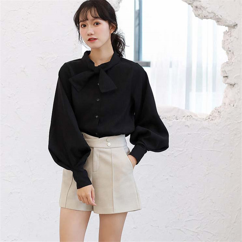 Large Size Formal Loose Solid Brief Women Blouse Office Lady Work Wear Top Blouses All-Match Elegant Shirt 210421