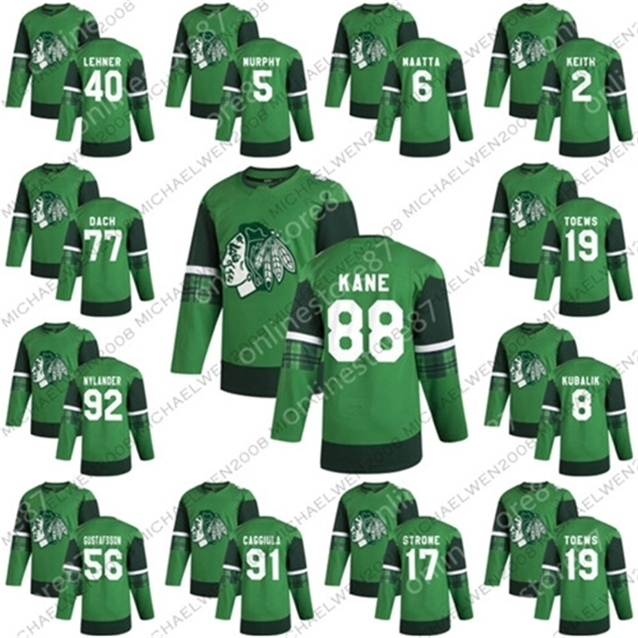 Abn 88Patrick-Kane Chicago Blackhawks 2020 St. Patrick's Day Jersey Jonathan Toews Alexander Nylander Corey Crawford Duncan KeithSlater Koekkoek, Black
Abn 88Patrick-Kane Chicago Blackhawks 2020 St. Patrick's Day Jersey Jonathan Toews Alexander Nylander Corey Crawford Duncan KeithSlater Koekkoek, Black