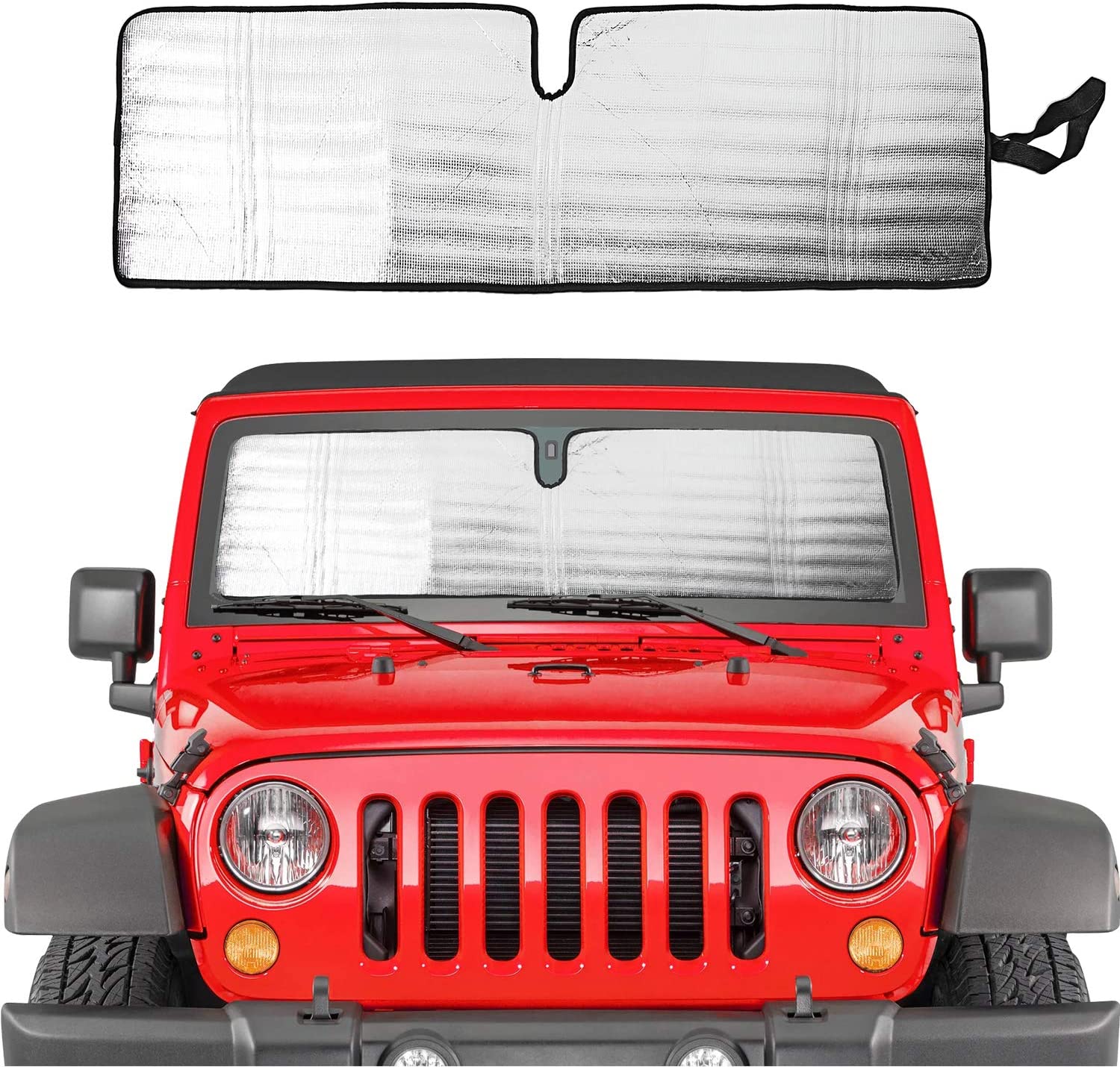 Windshield Sun Shade for 1997-2018 Jeep Wrangler TJ JK JKU Sunshades Heat Shield Aluminum Foil Triple Laminate Structure
Windshield Sun Shade for 1997-2018 Jeep Wrangler TJ JK JKU Sunshades Heat Shield Aluminum Foil Triple Laminate Structure