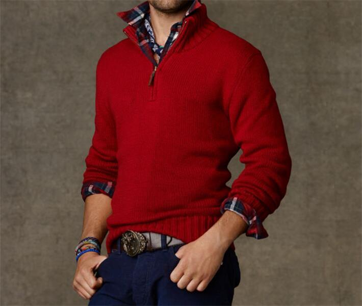 2021 new High Quality Winter Spring Men's polo small horse Stand Collar Zipper Thicken Sweater Knitwear Men's Button Flower Sweater Fashion 