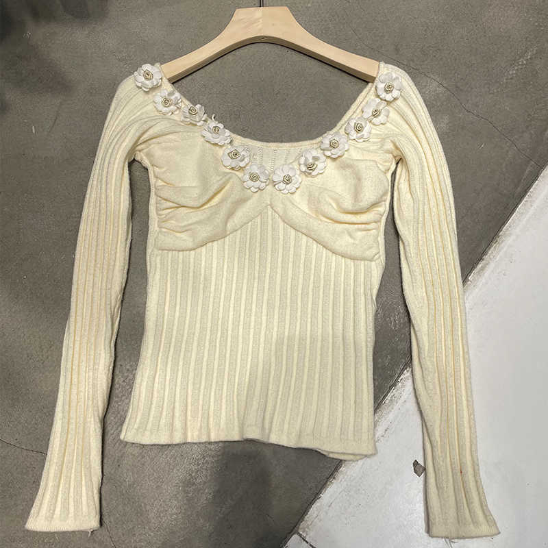 DEAT Spring Arrivals Solid Color V-neck Long Sleeve Flower Docoration Sweet Style Sweater Cardigan MZ493 210709, Creamy-white
DEAT Spring Arrivals Solid Color V-neck Long Sleeve Flower Docoration Sweet Style Sweater Cardigan MZ493 210709, Creamy-white