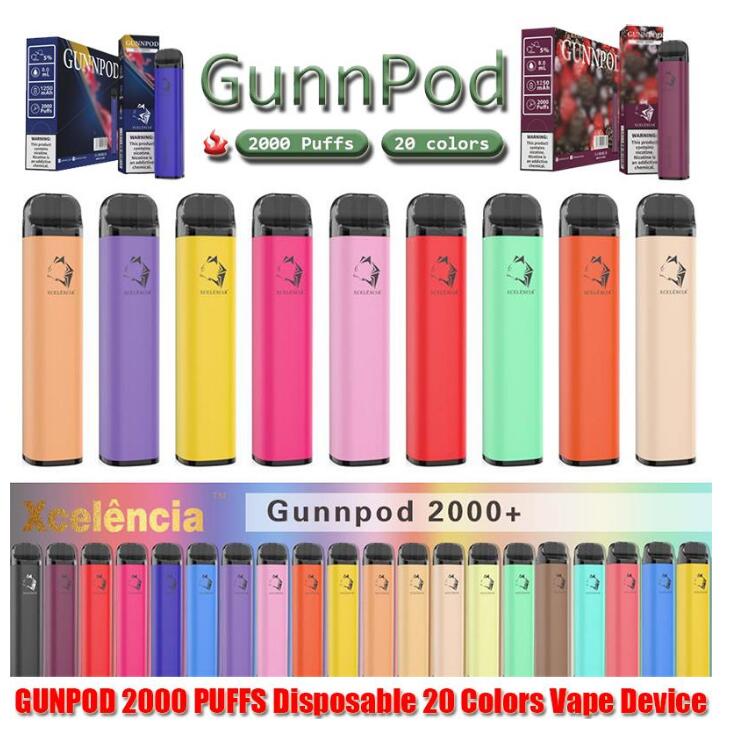 GUNNPOD 2000 Puffs Pre-filled Disposable Vape 1250mAh Battery E Cigarette Deivce 18350 8ml Vaporizer Starter Kit VS Elf Bar 20 Flavs Pen
GUNNPOD 2000 Puffs Pre-filled Disposable Vape 1250mAh Battery E Cigarette Deivce 18350 8ml Vaporizer Starter Kit VS Elf Bar 20 Flavs Pen