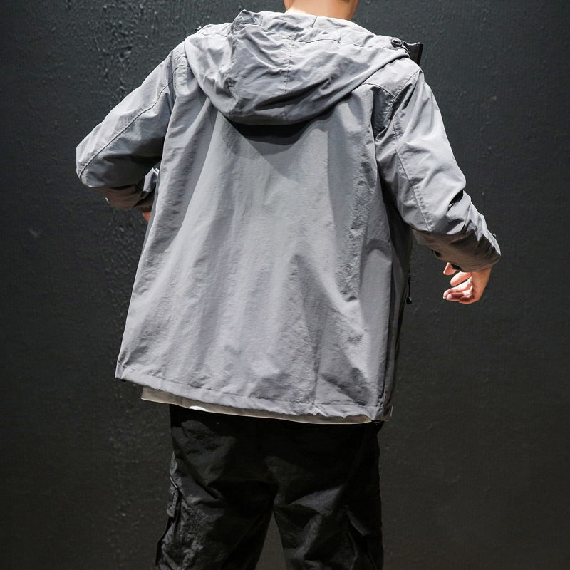 Autumn New Trend Fashion Zipper Jacket Men Casual Men's Solid Color Hooded Black Male Coats 4XL 5XL Outerwear 210412