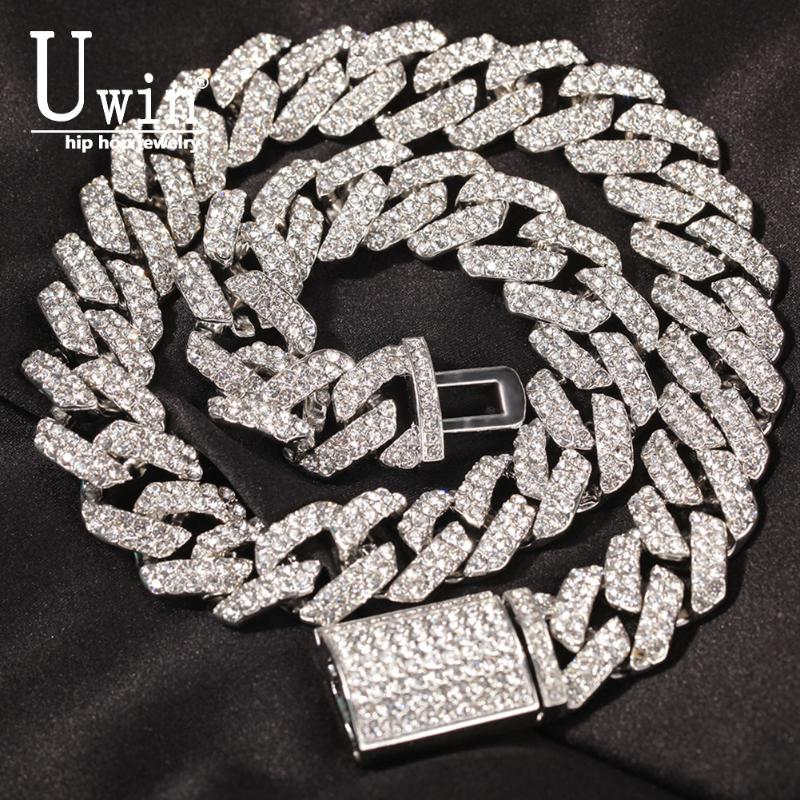 Earrings & Necklace UWIN 18mm Cuban Chain Miami Necklace/Bracelet Set Zinc Alloy For Men Iced Out Bling Rhinestones Hip Hop Jewelry Drop, Silver
Earrings & Necklace UWIN 18mm Cuban Chain Miami Necklace/Bracelet Set Zinc Alloy For Men Iced Out Bling Rhinestones Hip Hop Jewelry Drop, Silver