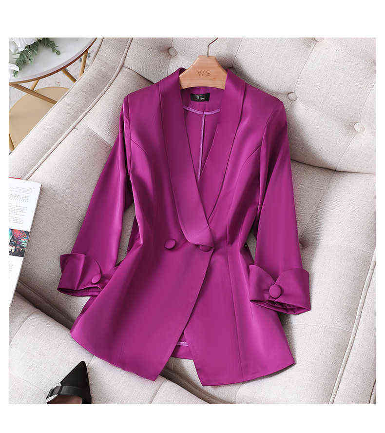 Summer autumn Women Pant Two-piece Suit purple Blazer Jacket and Pants suit Office Wear Ladies Suits Female Sets size S-4XL 211118