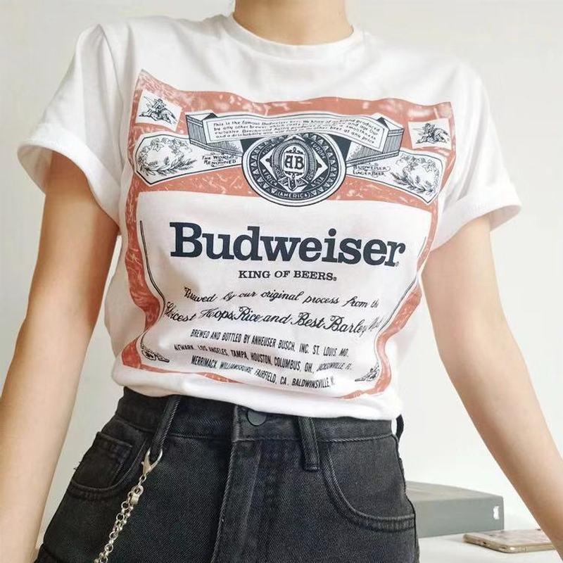 Women' T-Shirt Budweiser Print White Vintage Stylish Oversized T Shirt Women Short Sleeve O Neck Loose Casual Tee Lady Summer Drop, Solid white
Women' T-Shirt Budweiser Print White Vintage Stylish Oversized T Shirt Women Short Sleeve O Neck Loose Casual Tee Lady Summer Drop, Solid white