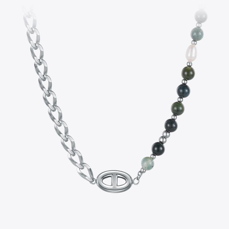 Pendant Necklaces ENFASHION Kpop Natural Stone Necklace Green Balls Link Chain Stainless Steel Fashion Jewelry Collier P213256
Pendant Necklaces ENFASHION Kpop Natural Stone Necklace Green Balls Link Chain Stainless Steel Fashion Jewelry Collier P213256