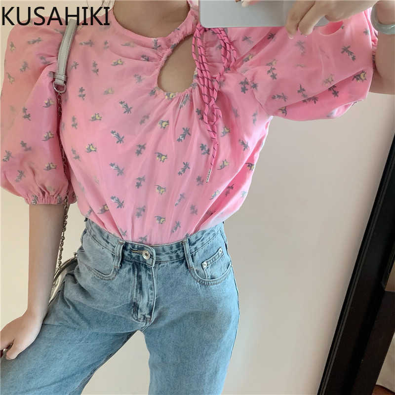 Korean Floral Women Blouse Spring Summer Puff Short Sleeve Tops Drawstring Hollow-out Fashion Blusas Shirt 6F680 210603, Pink
Korean Floral Women Blouse Spring Summer Puff Short Sleeve Tops Drawstring Hollow-out Fashion Blusas Shirt 6F680 210603, Pink