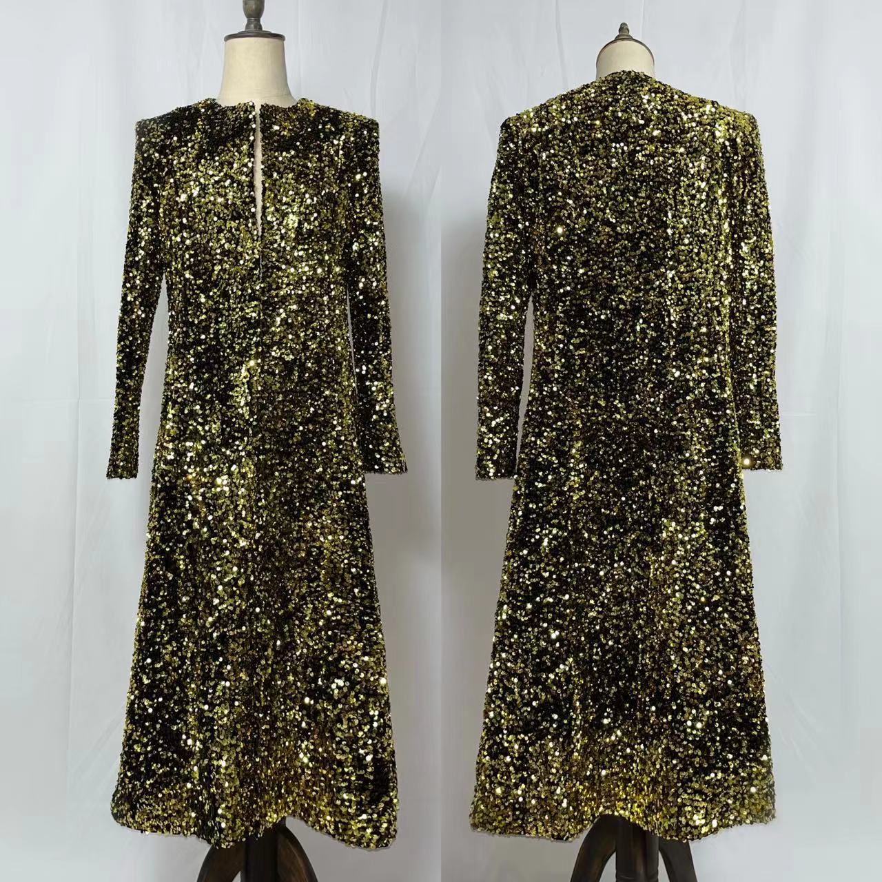 Male Singer Nightclub Bar Shiny Long Coat Stage Wear Star Concert Gold Silver Sequins Outerwear Models Catwalk Show Glitter Overcoat Performance Cloth