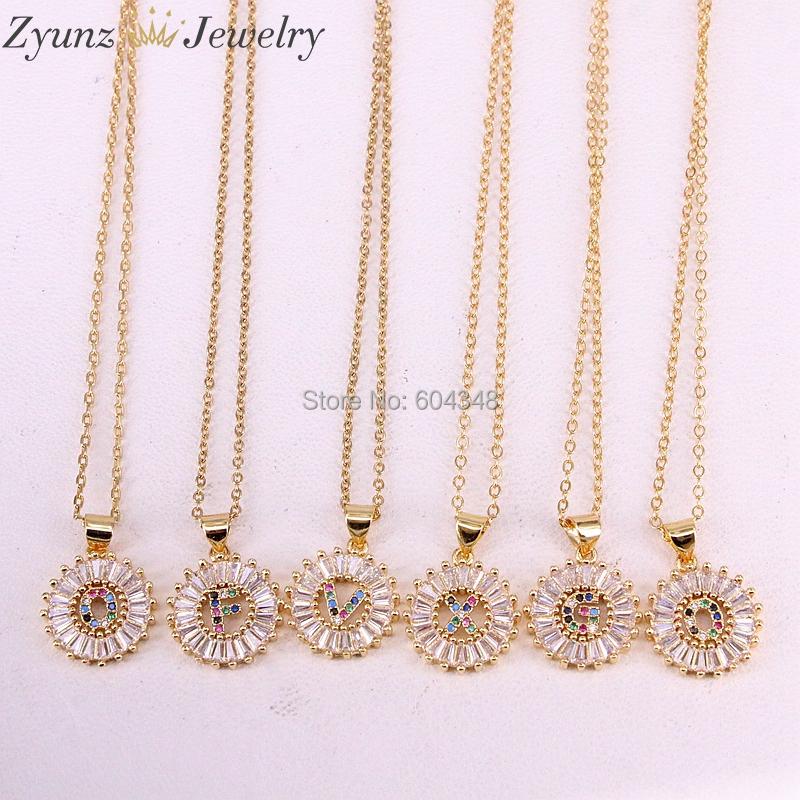 Pendant Necklaces Copper Rainbow Cubic Zirconia A-Z 26 Letters Women's Fashion Jewelry CZ Colar
Pendant Necklaces Copper Rainbow Cubic Zirconia A-Z 26 Letters Women's Fashion Jewelry CZ Colar