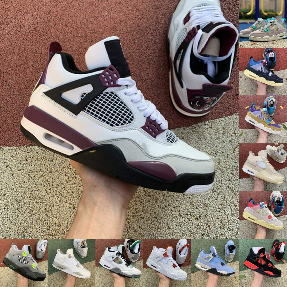 Latest Black Cat 4 men women basketball shoes high quality JORDÁN Union Guava Ice Taupe Haze Red Thunder White Sail University Blue trainer sneakers, Nrg raptors
Latest Black Cat 4 men women basketball shoes high quality JORDÁN Union Guava Ice Taupe Haze Red Thunder White Sail University Blue trainer sneakers, Nrg raptors
