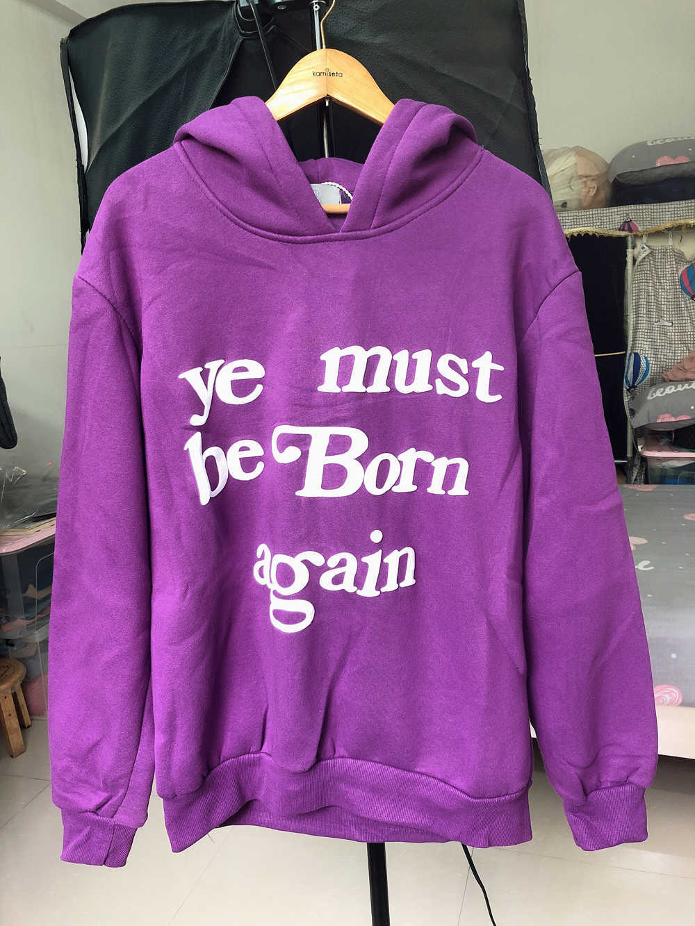Drop CPFM Ye Must Be Born Again Hoodie Hip Hop Rapper Sweatshirt Letter Printing Heavyweight Pullover Hoodies 211014