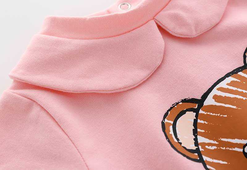 New 2021 spring fashion newborn baby boy clothes Cotton cartoon Little bear new born Toddler baby girl romper and hat Bibs Sets H0824