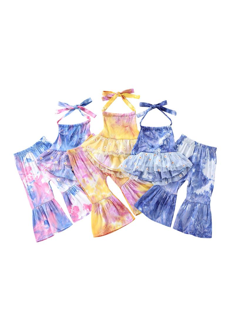 Clothing Sets Children Tie-dye Clothes Set, Girls Sleeveless Backless Halter Tops + Flared Trousers, White
Clothing Sets Children Tie-dye Clothes Set, Girls Sleeveless Backless Halter Tops + Flared Trousers, White