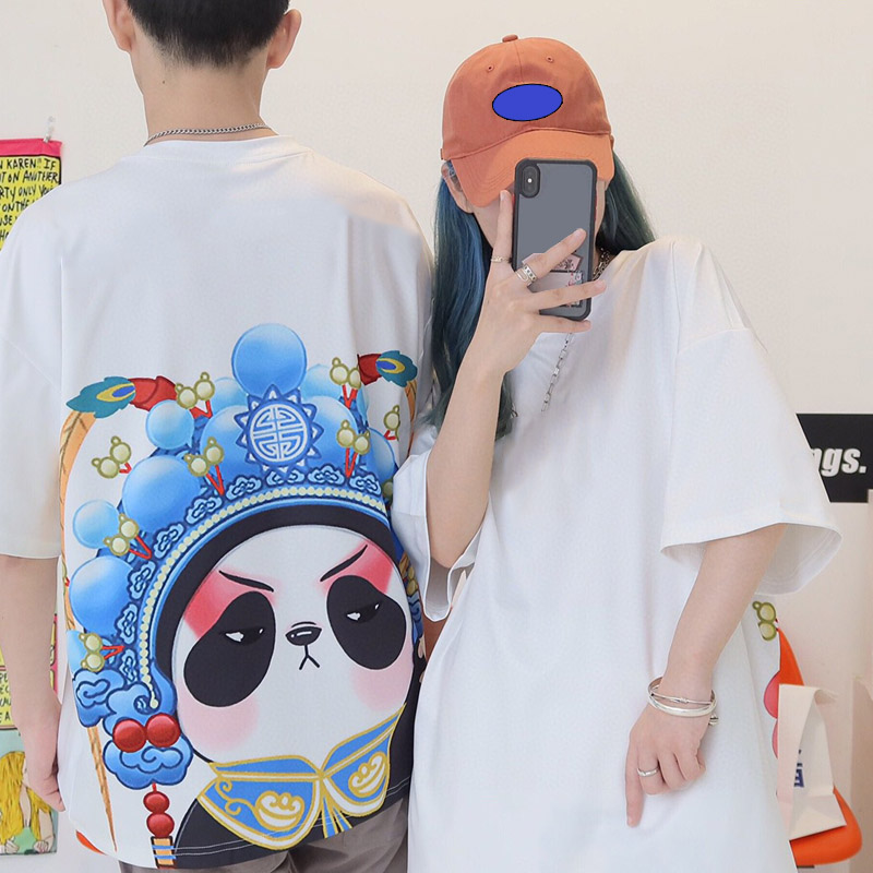 Brand designed Lovely Peking Opera Panda Short-sleeved T-shirts tops for lovers swimming ring pandas 3D print Milk silk fabric 93510, White
Brand designed Lovely Peking Opera Panda Short-sleeved T-shirts tops for lovers swimming ring pandas 3D print Milk silk fabric 93510, White