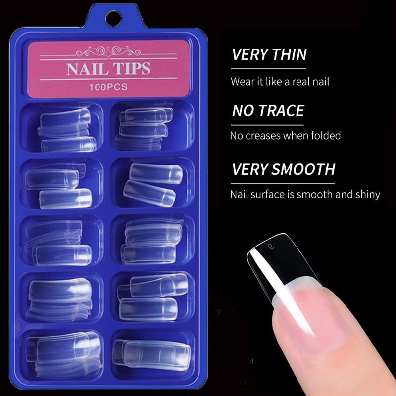 False Nails 100Pcs/Box Transparent/Natural Multi-Size Very Thin Soomth For Building No Trace Tips Fake French, Red;gold
False Nails 100Pcs/Box Transparent/Natural Multi-Size Very Thin Soomth For Building No Trace Tips Fake French, Red;gold