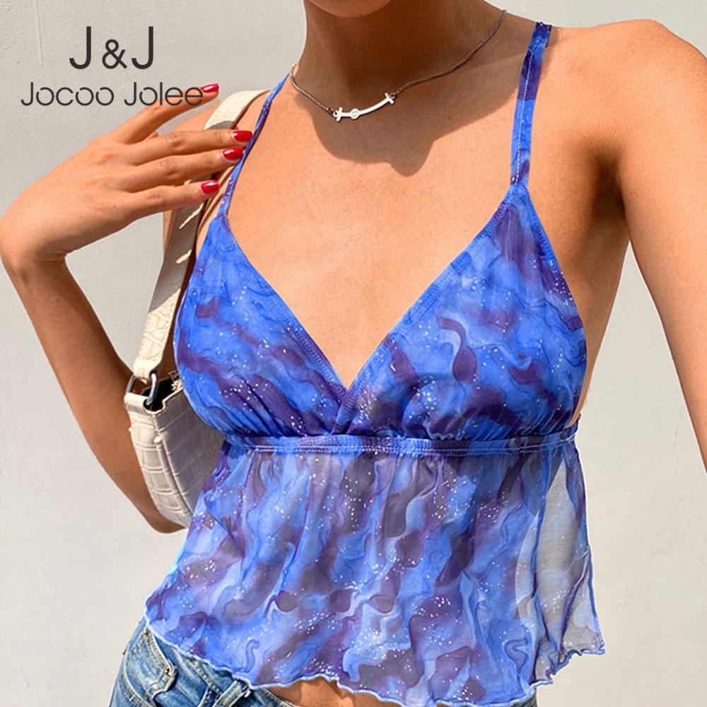 Jocoo Jolee Women Summer Sexy Printing Hit Color Y2K Streetwear Backless Deep V-Neck Tank Tops Wave Cut Bandage Party Club 210518, Blue
Jocoo Jolee Women Summer Sexy Printing Hit Color Y2K Streetwear Backless Deep V-Neck Tank Tops Wave Cut Bandage Party Club 210518, Blue