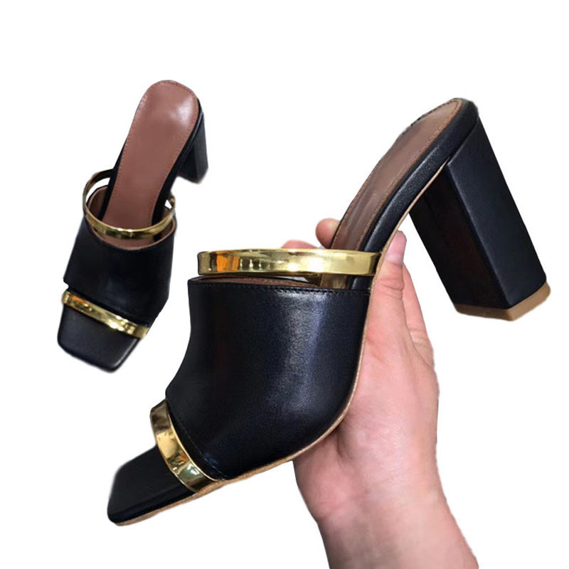 Sandals Women Slippers dress party chunky high heel flipflops metal decor summer sandals zapatos mujer shoes real leather mullers, White leather
Sandals Women Slippers dress party chunky high heel flipflops metal decor summer sandals zapatos mujer shoes real leather mullers, White leather