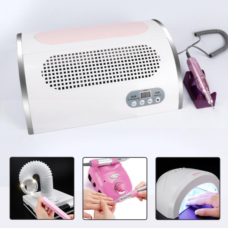 Nail Drill & Accessories 5 In 1 Electric Machine Dust Vacuum Suction Cleaner LED Pedicure Light UV Cure Lamp Manicure