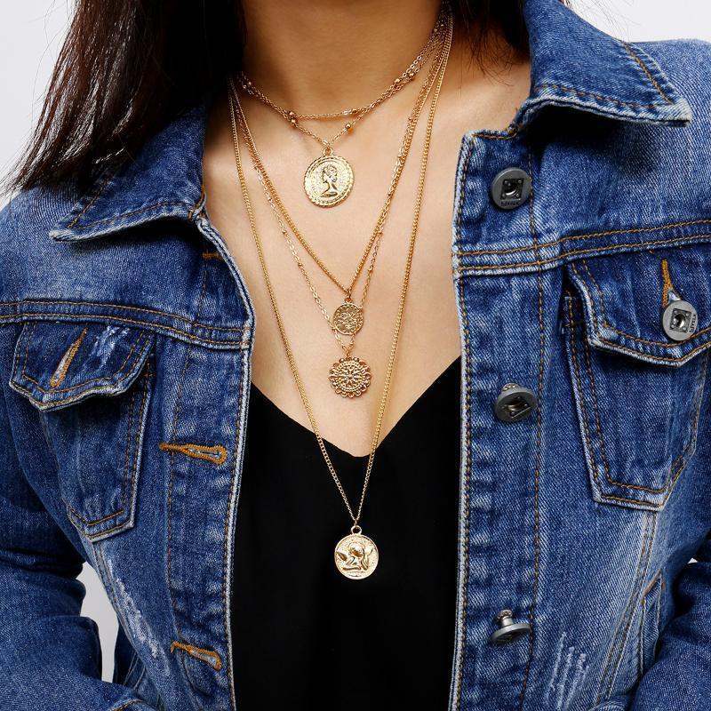 Chains Women Multi-layer Gold Round Card Street Style Necklace Female Queen Head Creative Silver Chain1
Chains Women Multi-layer Gold Round Card Street Style Necklace Female Queen Head Creative Silver Chain1