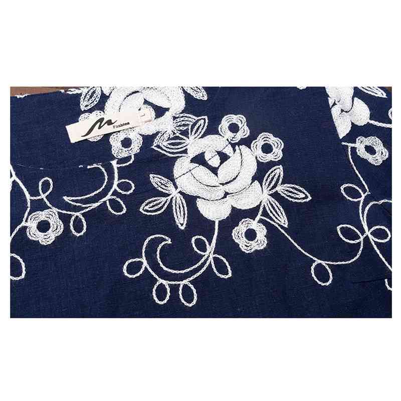 fashion art retro women blouse shirt floral embroidery summer female clothing plus size 's blusas topsD822 30 210506