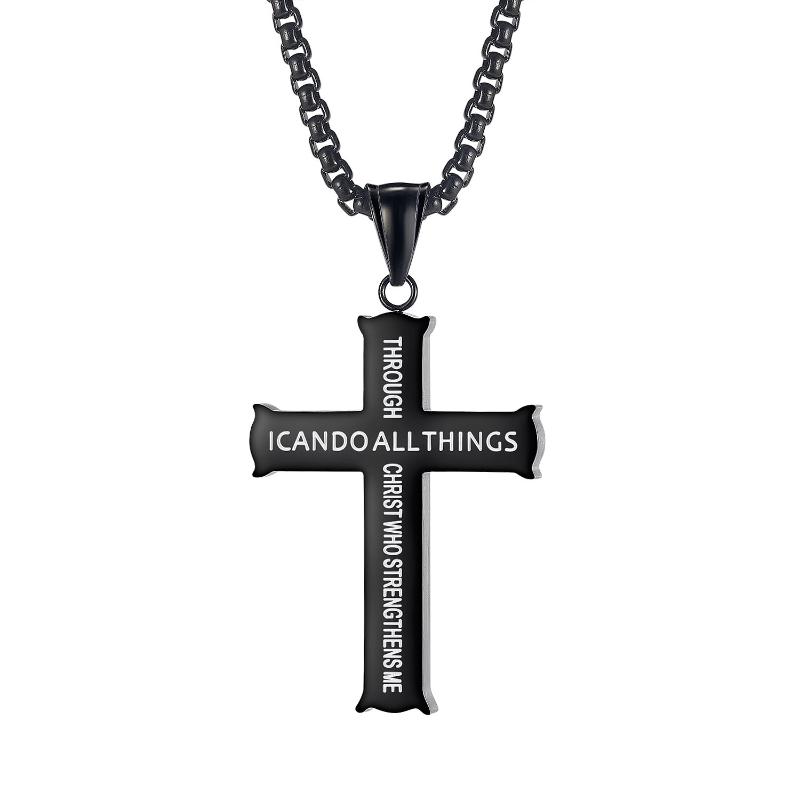 Pendant Necklaces Philippians 4:13 Bible Cross Necklace For Men Boy Stainless Steel Pray Religious Jewelry
Pendant Necklaces Philippians 4:13 Bible Cross Necklace For Men Boy Stainless Steel Pray Religious Jewelry