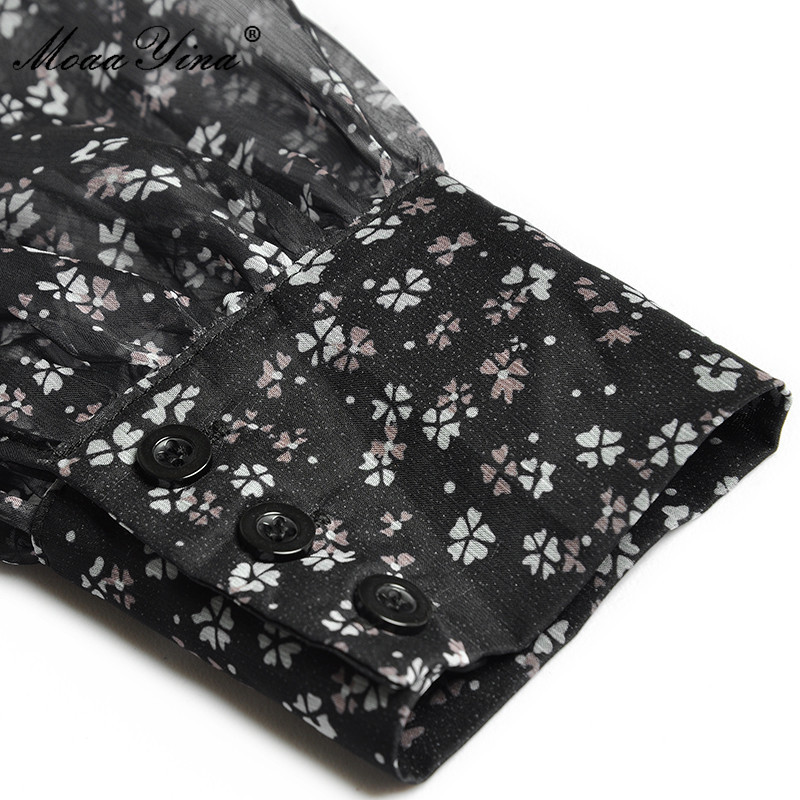 Summer Runway Black Dress Women's Square Collar Lantern sleeve Floral print Long Chiffon Party Gown 210524