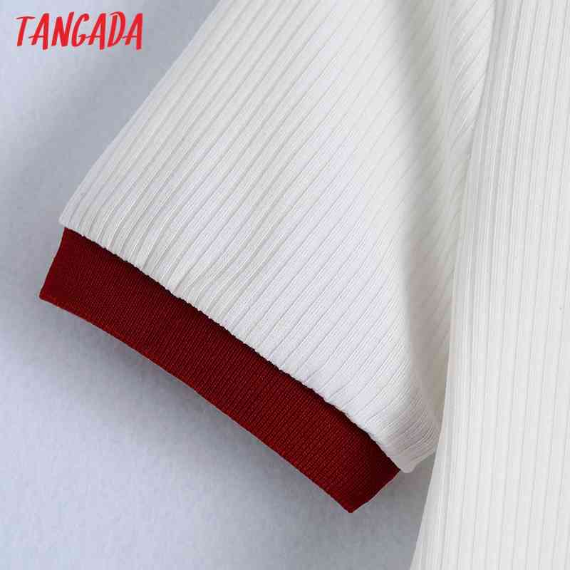 Women Fashion Patchwork White Strethy T Shirt Vintage O Neck Short Sleeve Female Top Tee Mujer BE504 210416