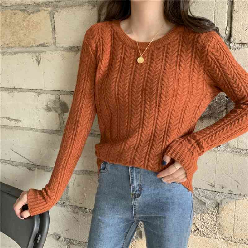 Comelsexy Cashmere Loose Thicken Warm Pullover Sweater For Women Autumn Winter O-neck Full Sleeve Solid Knitted Jumper Femme 210515