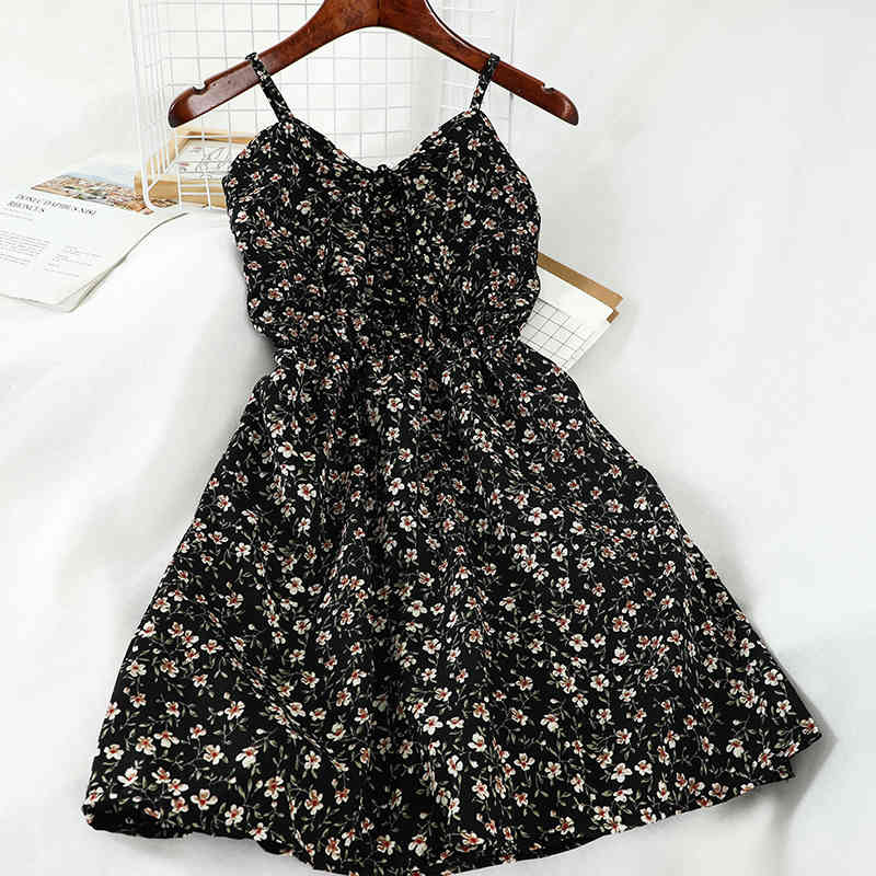 OCEANLOVE Bohe Spring Floral Women Dress Sweet Fashion Student Vestidos Summer Sexy Mini Dresses Beach Style V Neck 210331Z