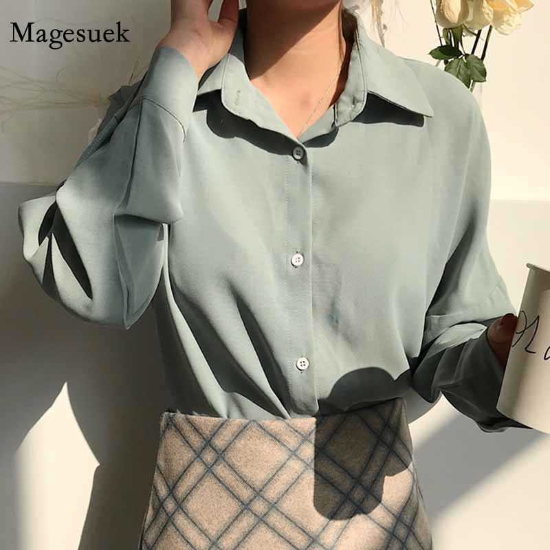 Summer Women's Blouse Solid Multi Colors Wild Pink Tops Lapel Single-breasted Elegant Casual Loose Feminine Blusa 9681 210518