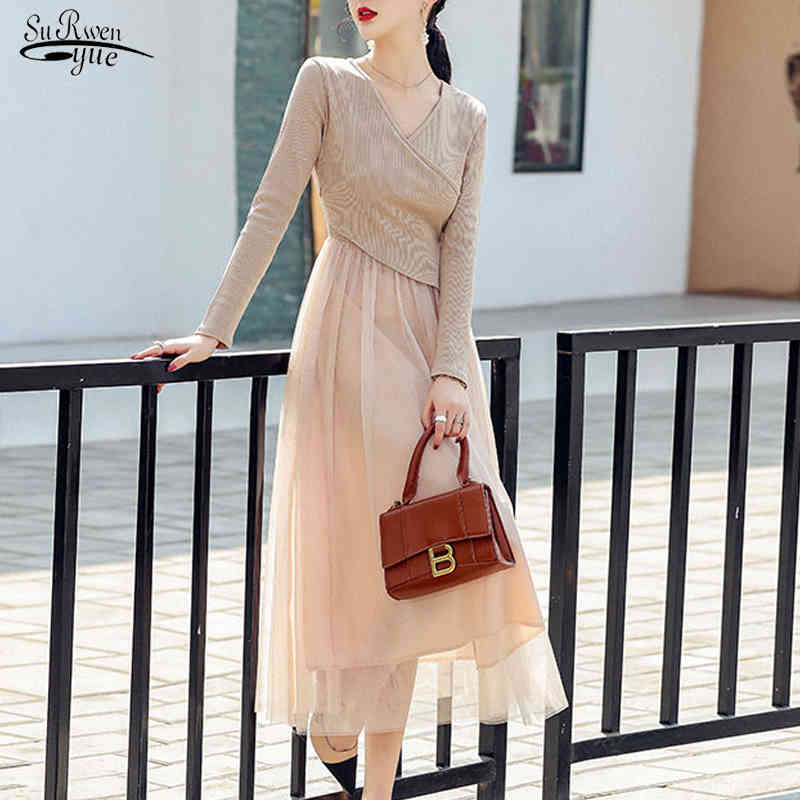 Stitching Fake Two Pieces of Medium-length Gentle Inner Mesh Dress Spring Slim Knit Bottom Female Vestido Mujer 13275 210521, Black
Stitching Fake Two Pieces of Medium-length Gentle Inner Mesh Dress Spring Slim Knit Bottom Female Vestido Mujer 13275 210521, Black