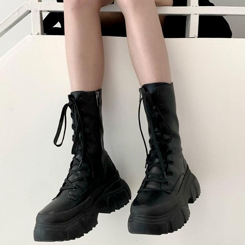 Boots HOUZHOU Black Leather Women's Mid Calf 2021 Autumn Winter Goth Platform Shoes Designer Harajuku Punk Footwear
Boots HOUZHOU Black Leather Women's Mid Calf 2021 Autumn Winter Goth Platform Shoes Designer Harajuku Punk Footwear