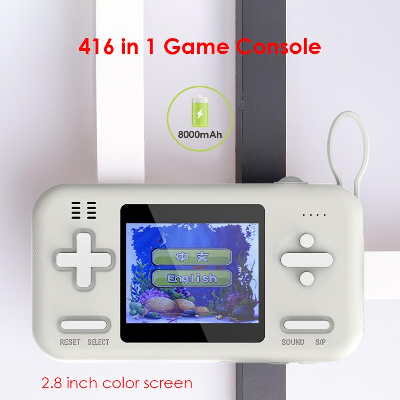 2.8 Inch Handheld Retro Mini Game Console 8000mAh Power Bank With 416 Video Games Gamepad Player Gift For Kids Portable Players
2.8 Inch Handheld Retro Mini Game Console 8000mAh Power Bank With 416 Video Games Gamepad Player Gift For Kids Portable Players