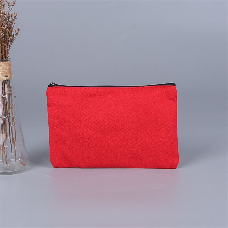 21x13cm Canvas Makeup Zipper Pencil Case Blank Bags Cosmetic Pouch for Travel DIY Craft School Free shipping