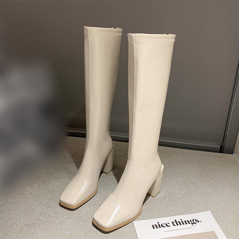 Boots Women Knee High Block Heels Patent Leather Ankle PU Autumn Winter Zip Solid Colors Fashion Square Toe Female, Black
Boots Women Knee High Block Heels Patent Leather Ankle PU Autumn Winter Zip Solid Colors Fashion Square Toe Female, Black