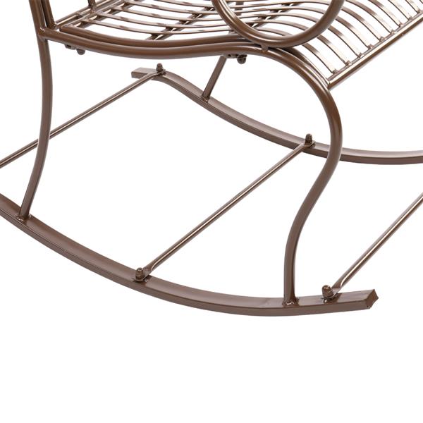 Garden Sets Flat Iron Single Rocking Chair Dark Brown