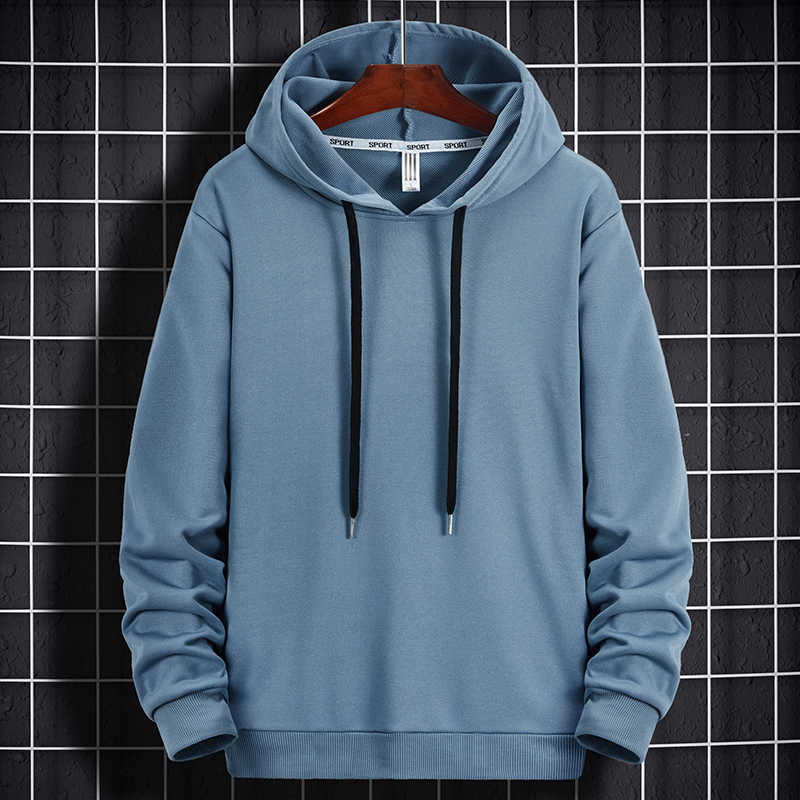 Autumn Casual Hoodies Men Long Sleeve Solid Male Sweatshirt Loose Street Hip-Hop Style Men Wearting Arrival Fashion 210927