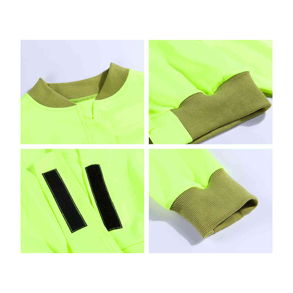 Women Neon Jackets Long Sleeve O Neck Short Casual Autumn Coats Fashionable Europe Style Slim Outwear 210428