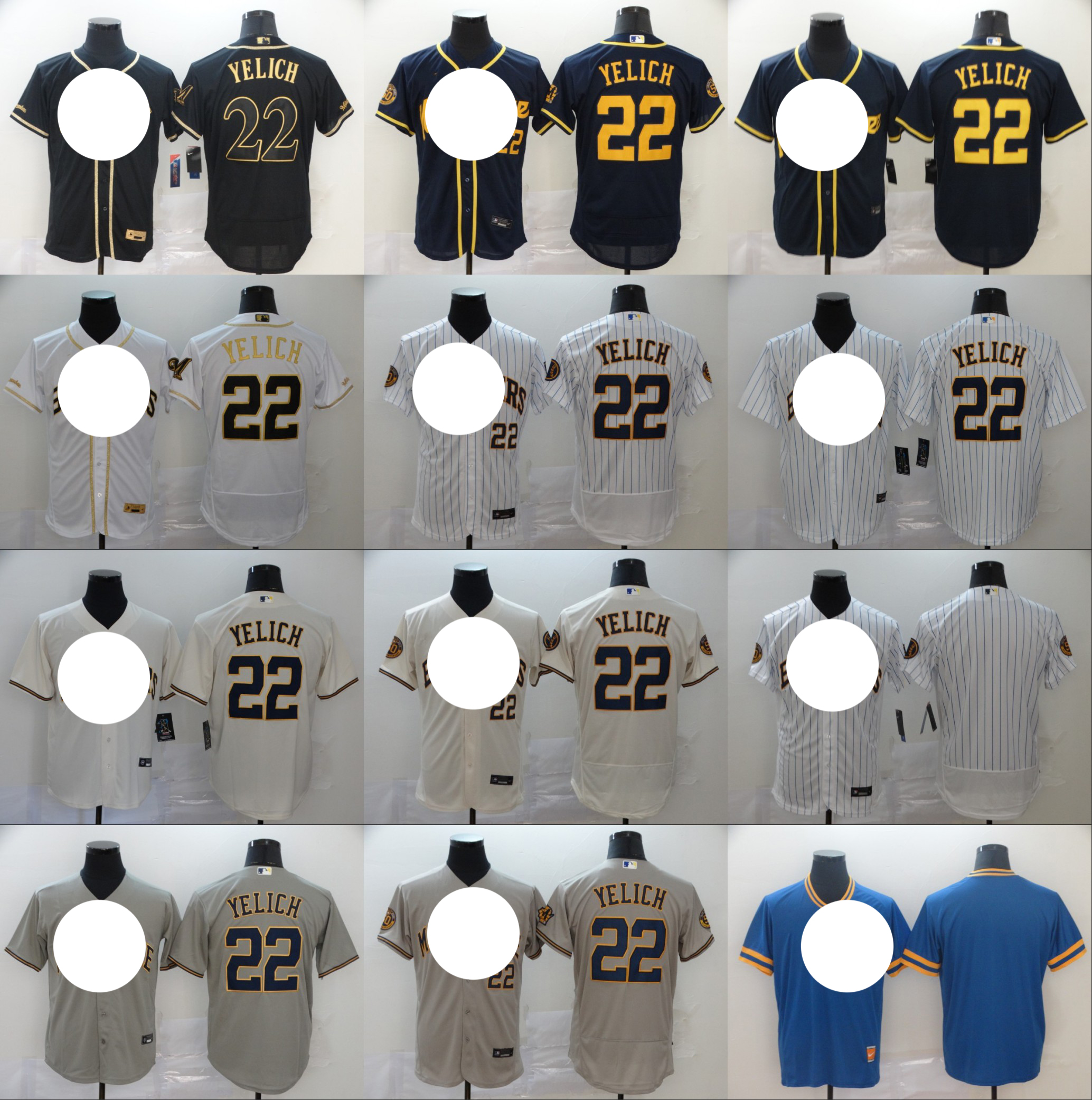 2020 new Milwaukee 22 Christian Yelich Brewers Jerseys 19 Robin Yount baseball jersey 05, Blue;black
2020 new Milwaukee 22 Christian Yelich Brewers Jerseys 19 Robin Yount baseball jersey 05, Blue;black
