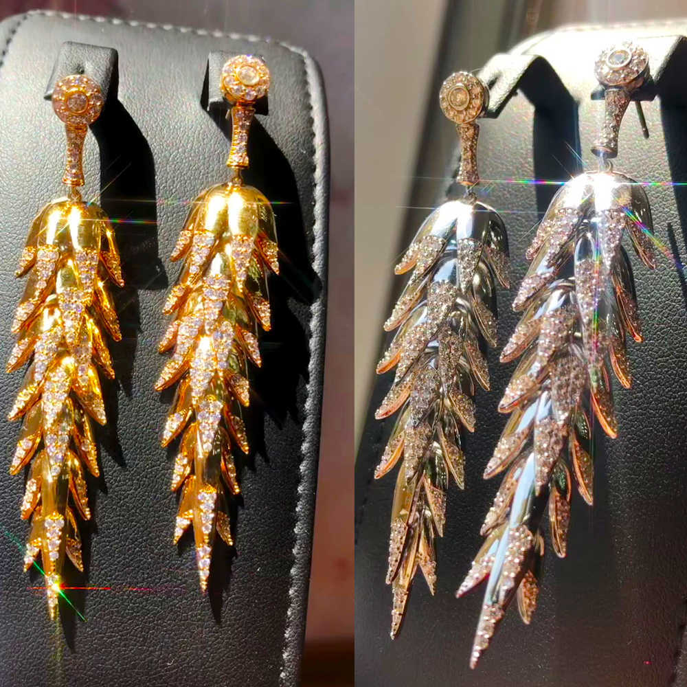 missvikki Noble Trendy Fashion Long Feather Cubic Zirconia Pendant Earrings Women Bridal Wedding Party Show Earring Jewelry
missvikki Noble Trendy Fashion Long Feather Cubic Zirconia Pendant Earrings Women Bridal Wedding Party Show Earring Jewelry