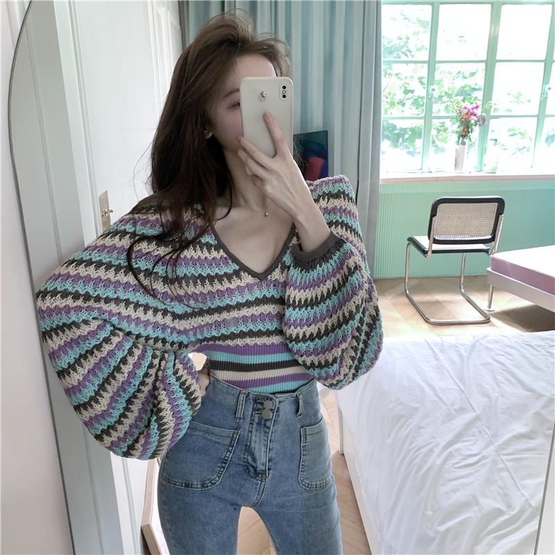 Women's Sweaters 2021 Women Sexy Hollow Out Cropped Knit Sweater Vintage Hit Color V Neck Lantern Sleeve Clothes Autumn Pullover Tops, White;black
Women's Sweaters 2021 Women Sexy Hollow Out Cropped Knit Sweater Vintage Hit Color V Neck Lantern Sleeve Clothes Autumn Pullover Tops, White;black
