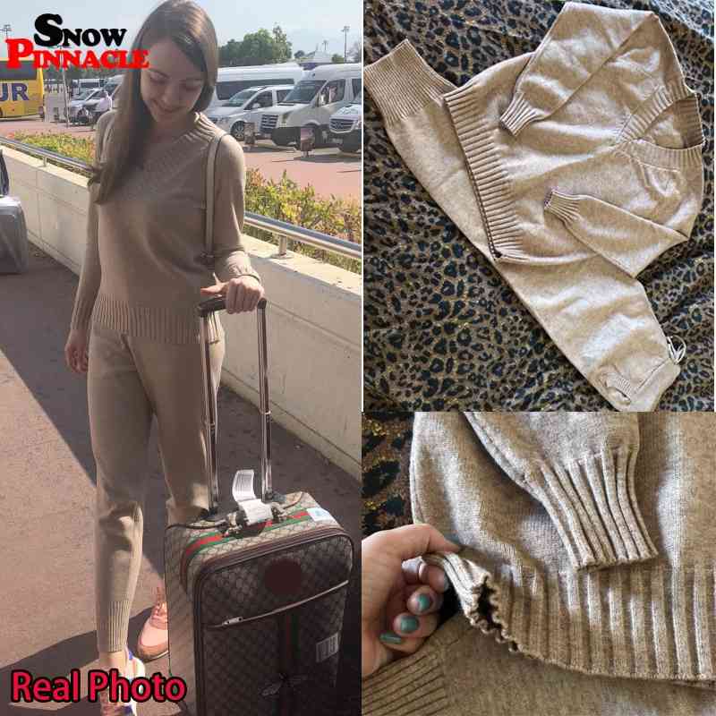 Women sweater suit and setsCasual Knitted Sweaters Pants 2PCS Track Suits Woman Casual Trousers+Jumper Tops Clothing Set 210524