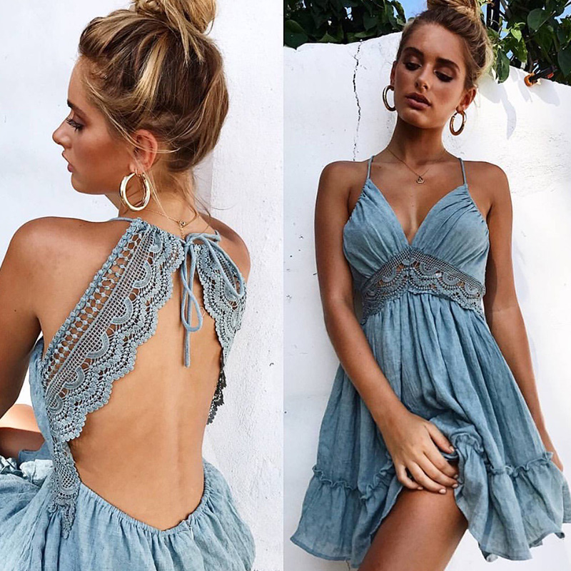 Hot Summer Women Sexy Dresses 2021 Back Lacing Straps Backless Dress Beach Clothing Female, Black
Hot Summer Women Sexy Dresses 2021 Back Lacing Straps Backless Dress Beach Clothing Female, Black
