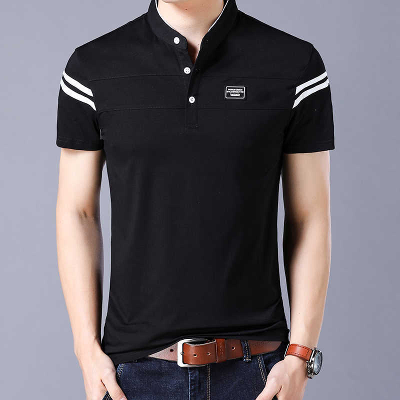 Liseaven Men's T Shirt Short Sleeve Mandarin Collar T-Shirt Tops & Tees Male Tshirts Men Clothing 210629